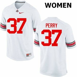 Women's Ohio State Buckeyes #37 Joshua Perry White Nike NCAA College Football Jersey Classic QWJ2044YF